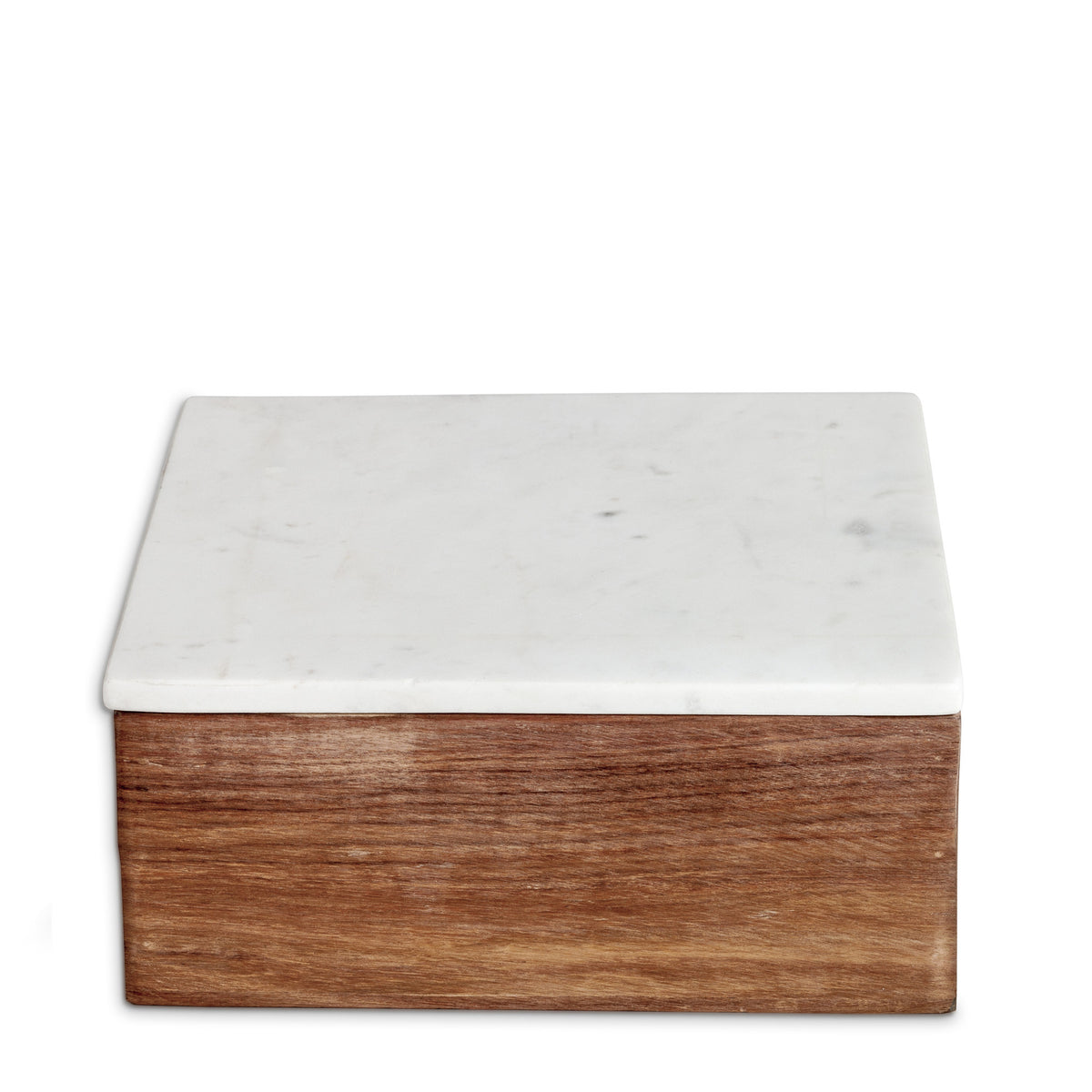 Rhodes White Marble Wood Decorative Box