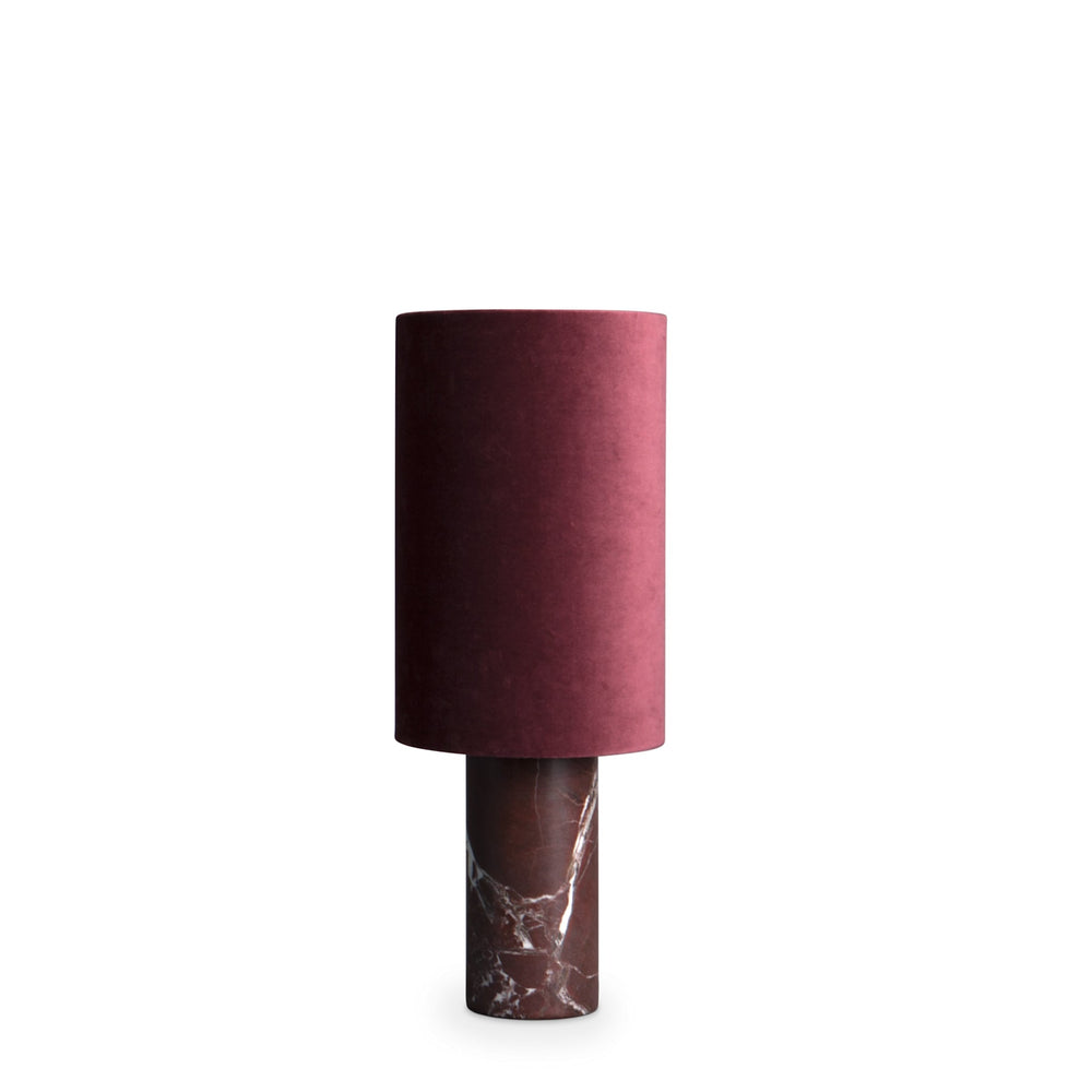 statement lamp, burgundy