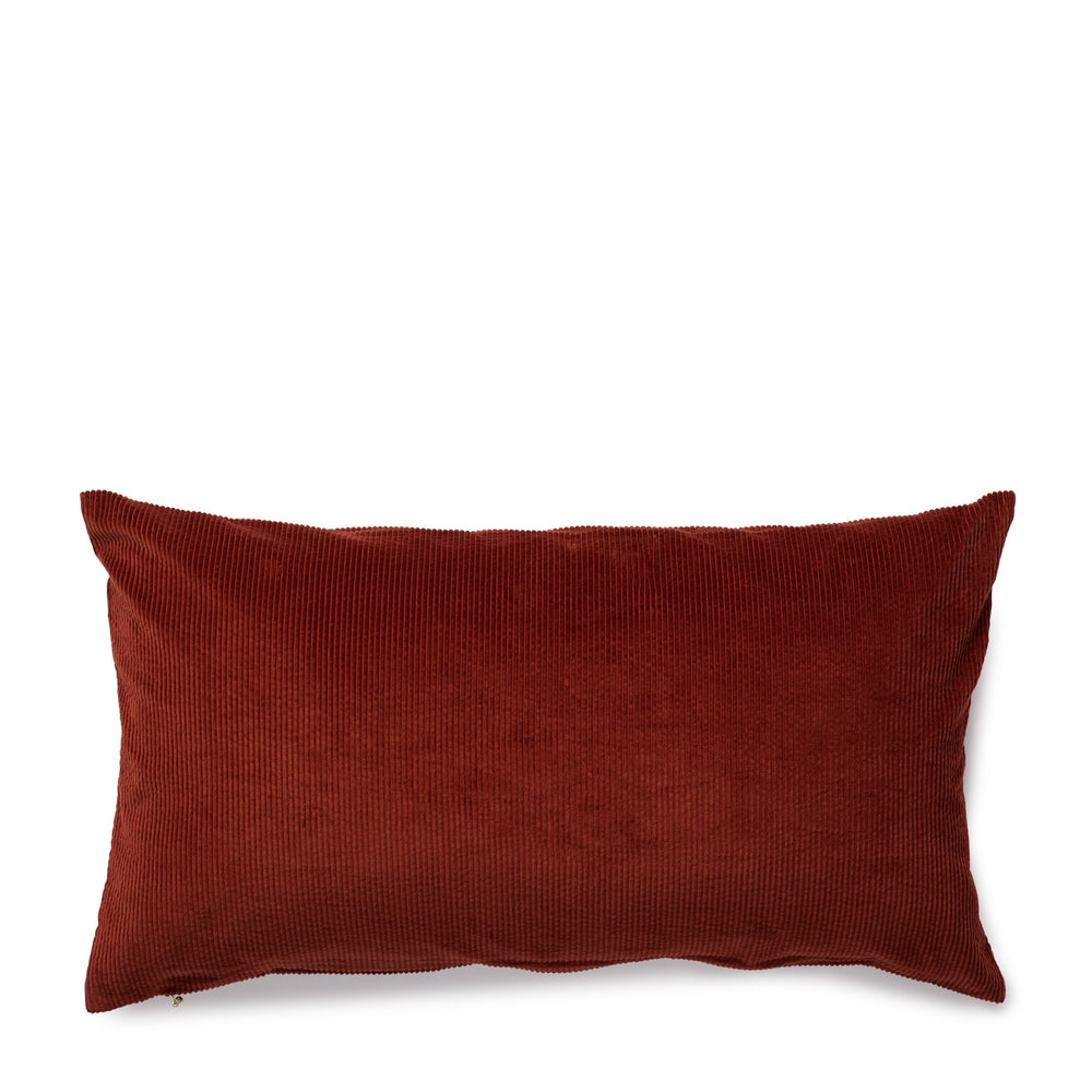 corduroy cushion, rust