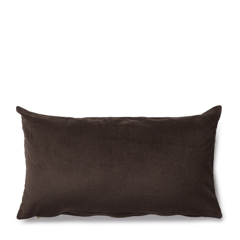 corduroy cushion, chocolate